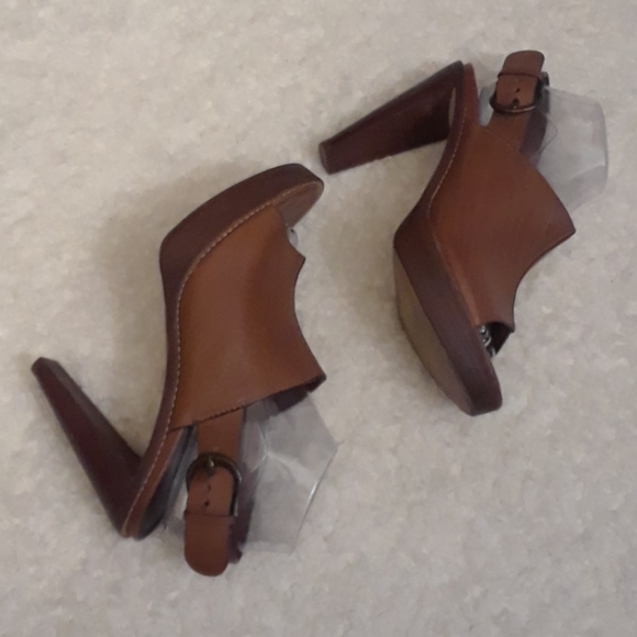 Cole Haan Leather Peep Toe Heels - Picture 6 of 16